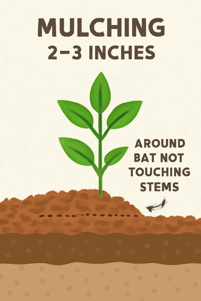 Plants Mulch correct Depth and placement