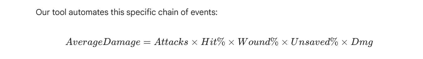 The "Mathhammer" Formula Explained